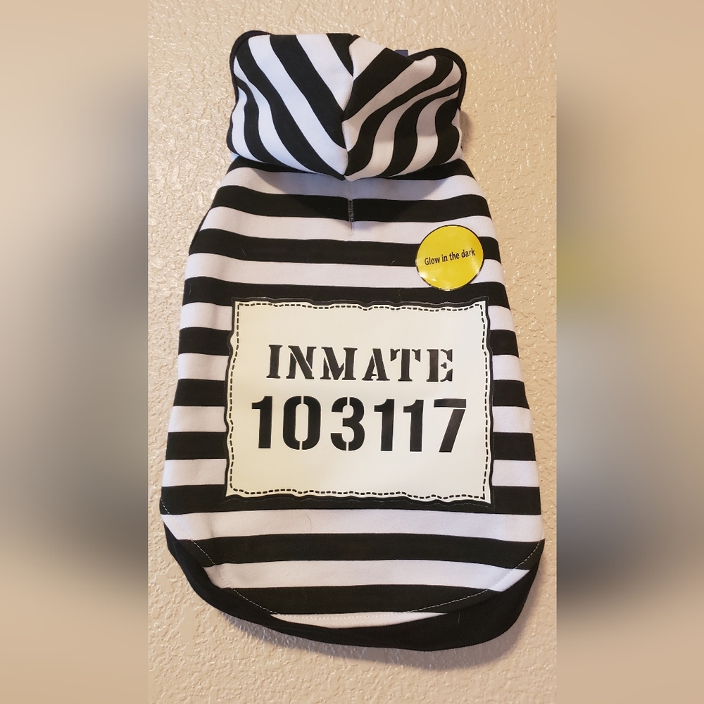 NWT Halloween Pet Prison/Jail Inmate Costume, size M